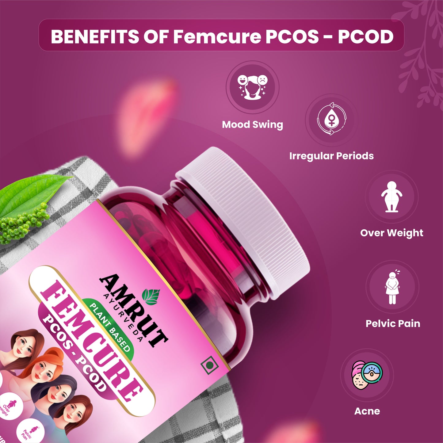 FEMCURE for PCOD/PCOS | 90 Capsules