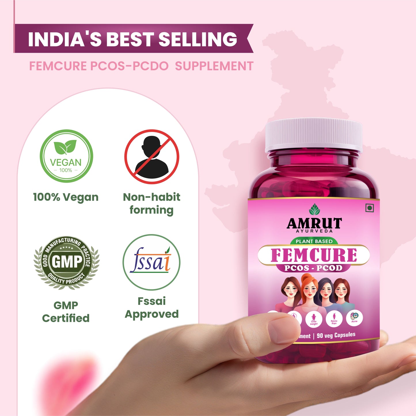 FEMCURE for PCOD/PCOS | 90 Capsules