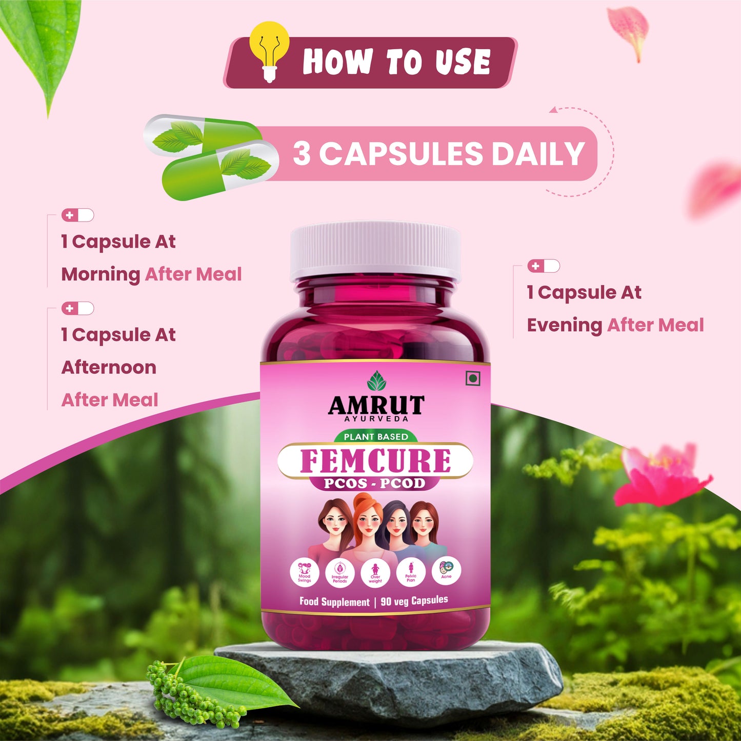FEMCURE for PCOD/PCOS | 90 Capsules