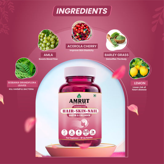 Hair Nail Skin - Biotin & Collagen Supplements