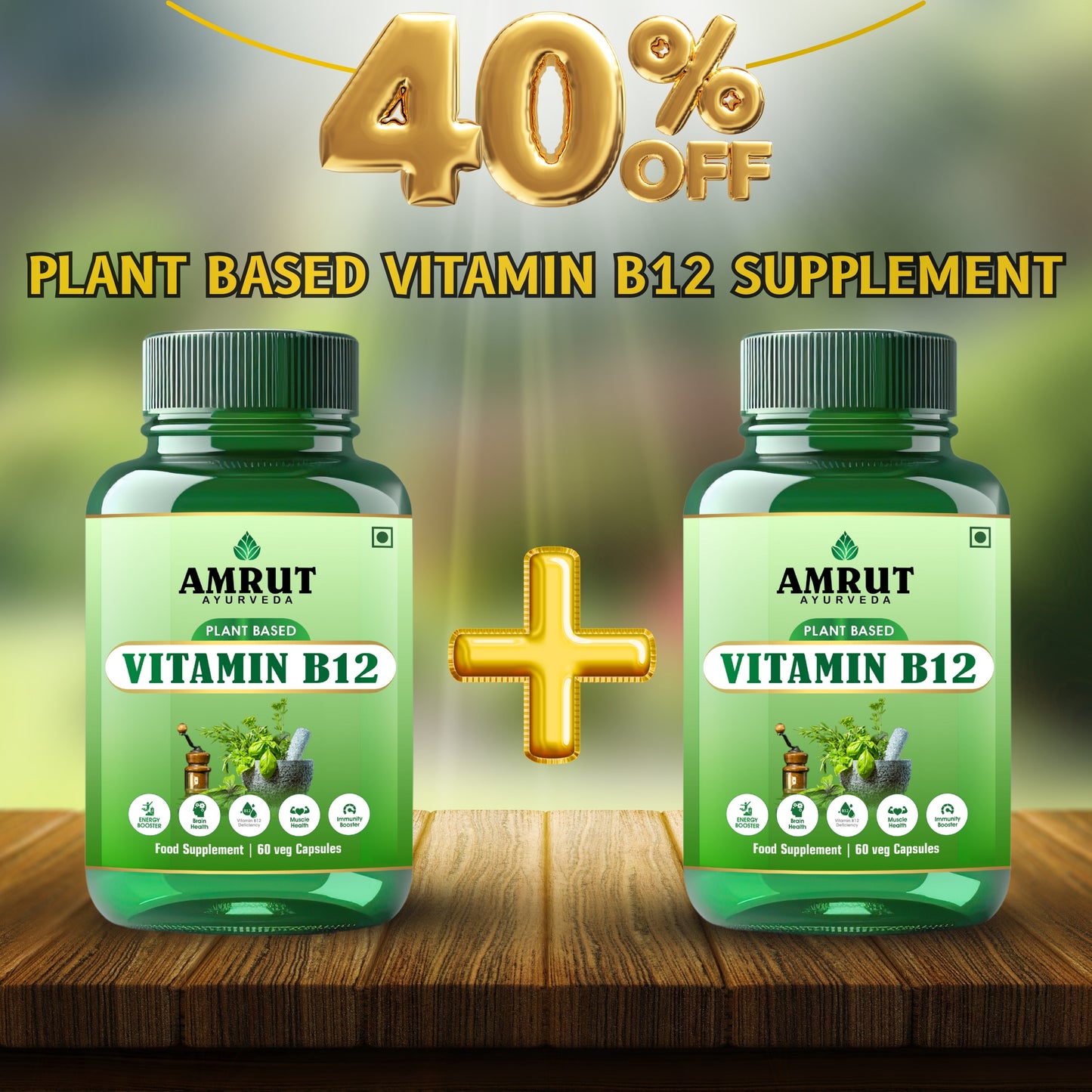 Vitamin B12 Capsule = 60+60(120) COMBO PACK | 40% flat DISCOUNTS
