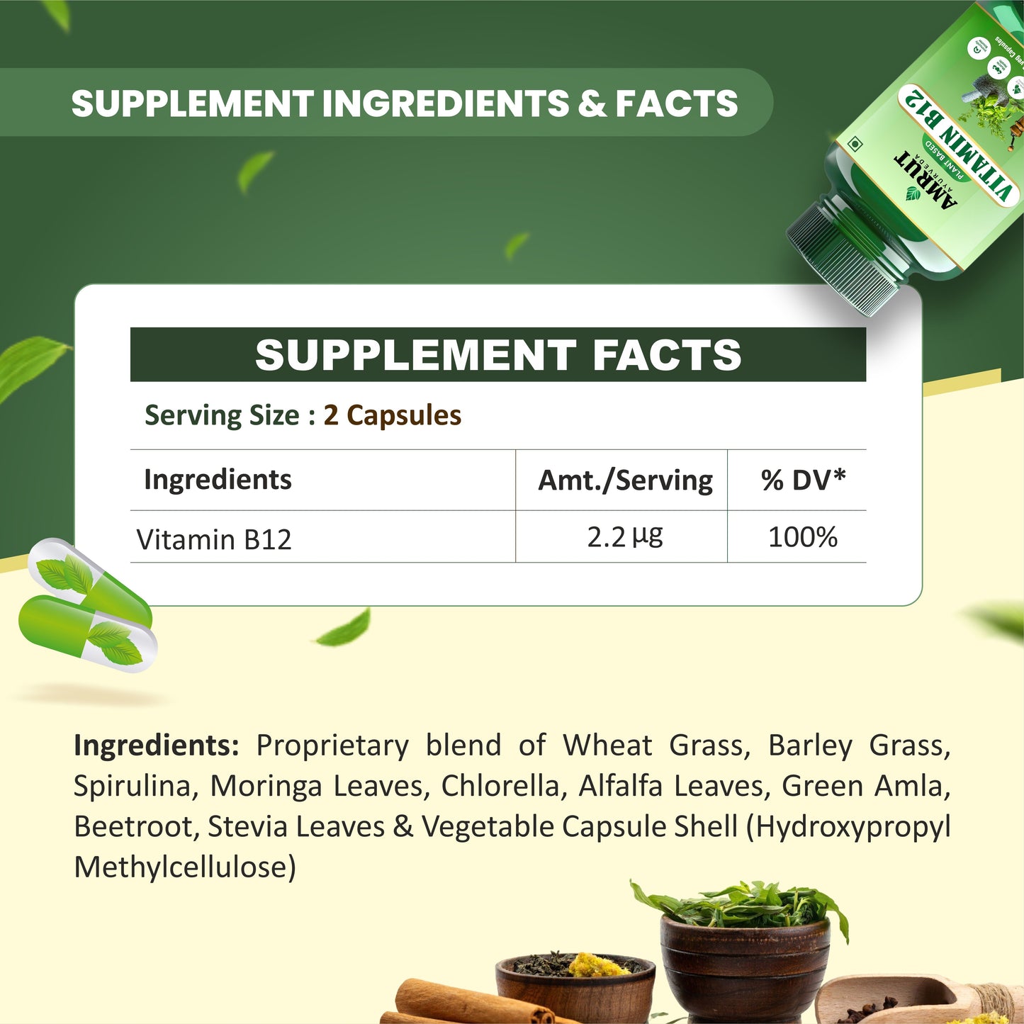 Vitamin B12 Capsule = 60+60(120) COMBO PACK | 40% flat DISCOUNTS